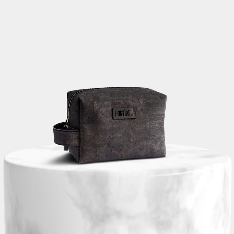 Made in Portugal Cork Men Toiletry Travel Pouch Color Black Brown